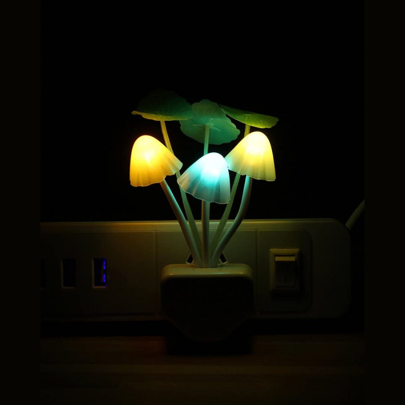 Czujnik LED Nocna Lampa - Kolorowa Wtyczkowa Lampa Grzyb Dziecięcy
