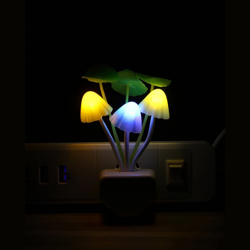 Czujnik LED Nocna Lampa - Kolorowa Wtyczkowa Lampa Grzyb Dziecięcy