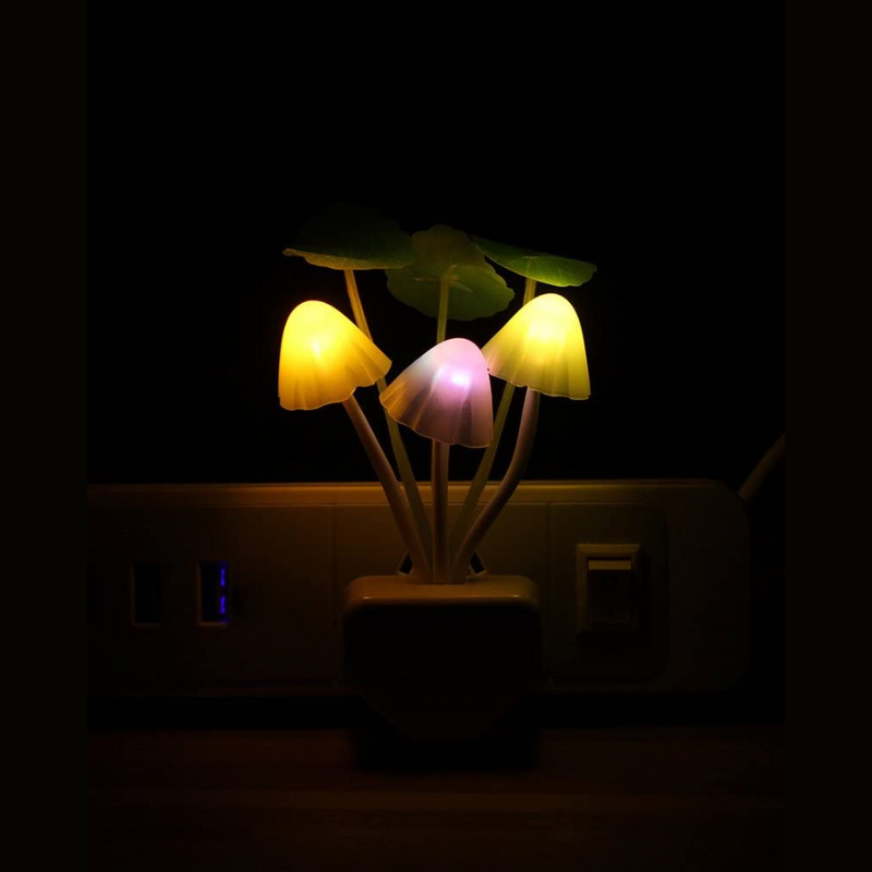Czujnik LED Nocna Lampa - Kolorowa Wtyczkowa Lampa Grzyb Dziecięcy