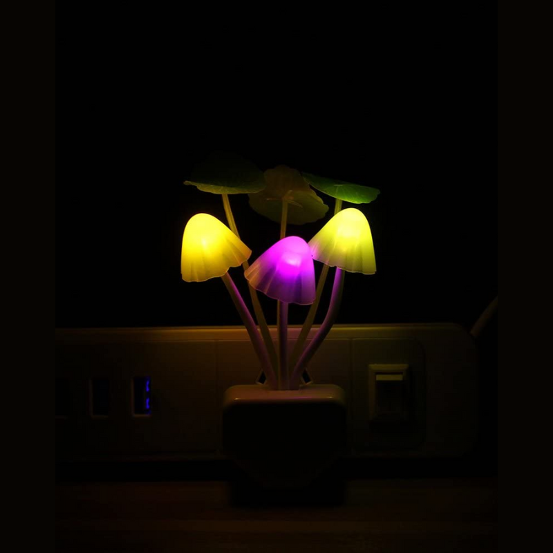 Czujnik LED Nocna Lampa - Kolorowa Wtyczkowa Lampa Grzyb Dziecięcy