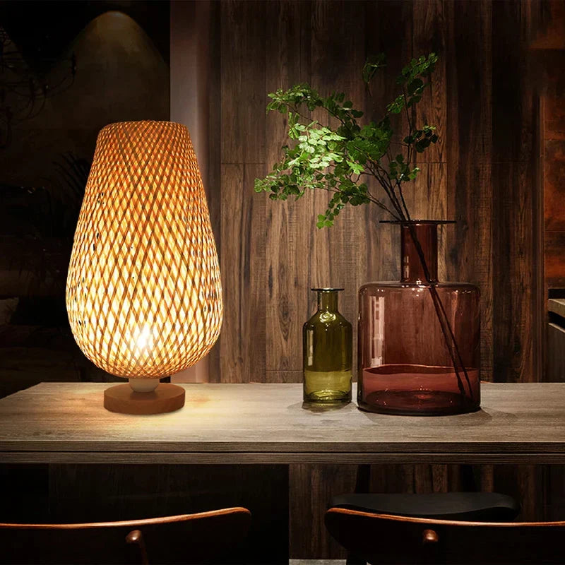 BambooElegance - Lampy z Włókna Bambusowego w Stylu Vintage