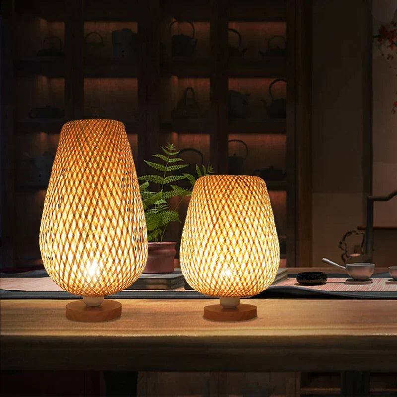 BambooElegance - Lampy z Włókna Bambusowego w Stylu Vintage