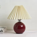 RetroGlow - Vintage Lampa Stołowa z Fałdowanym Kloszem – Stylowa Retro Lampa Nocna