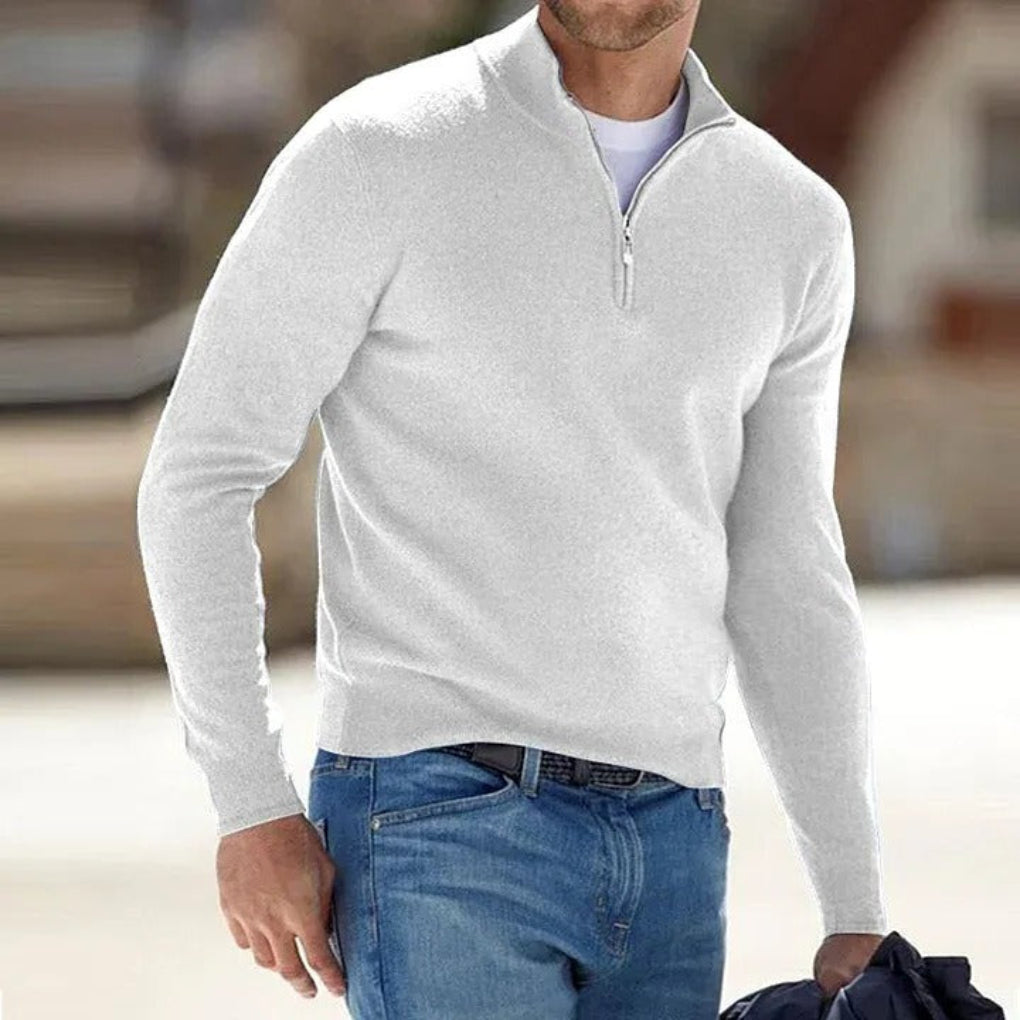 Sweter z zamkiem męski | Elegancki i oddychający ciepły