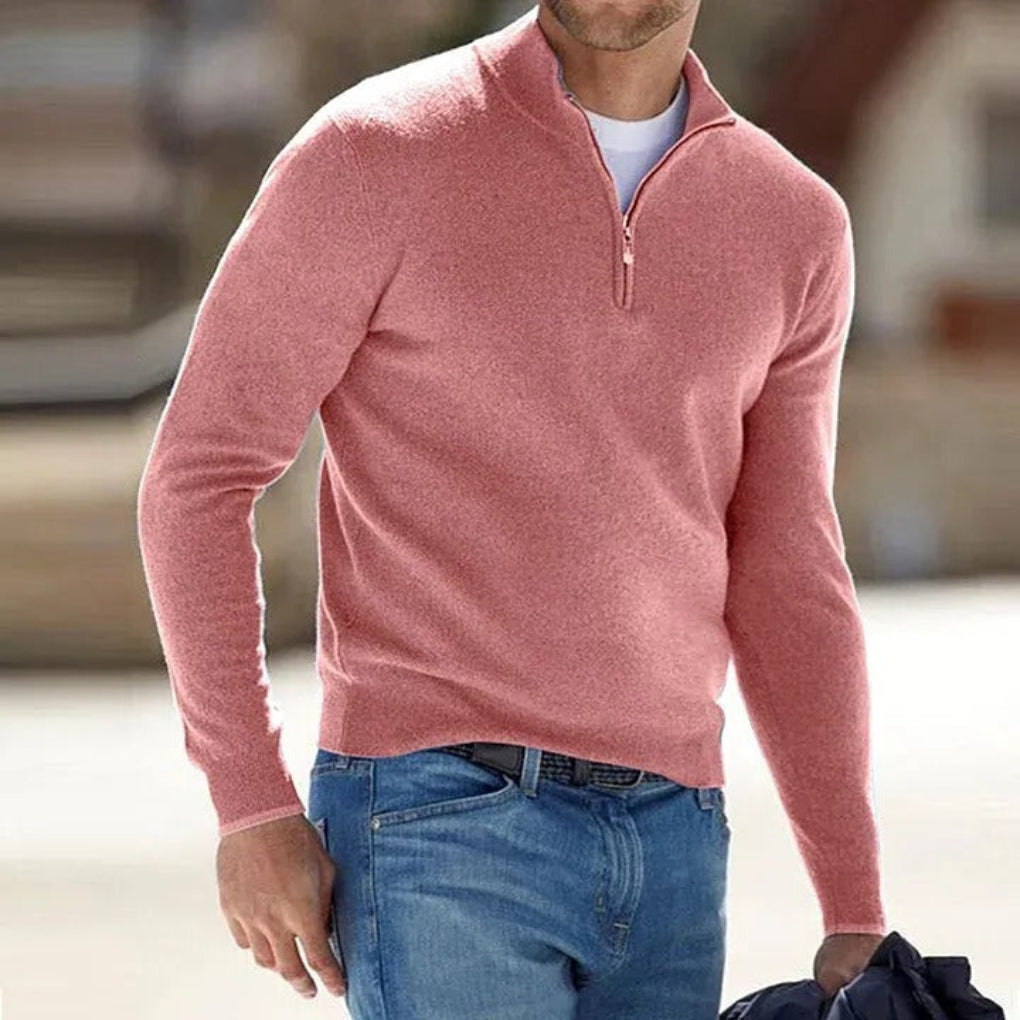 Sweter z zamkiem męski | Elegancki i oddychający ciepły