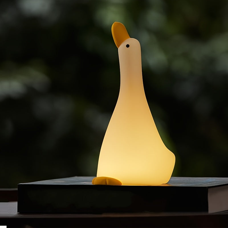 DreamDuck - Silikonowa Lampka Nocna z USB, Ładowana Dotykowym Sensorem i 3 Poziomami Jasności