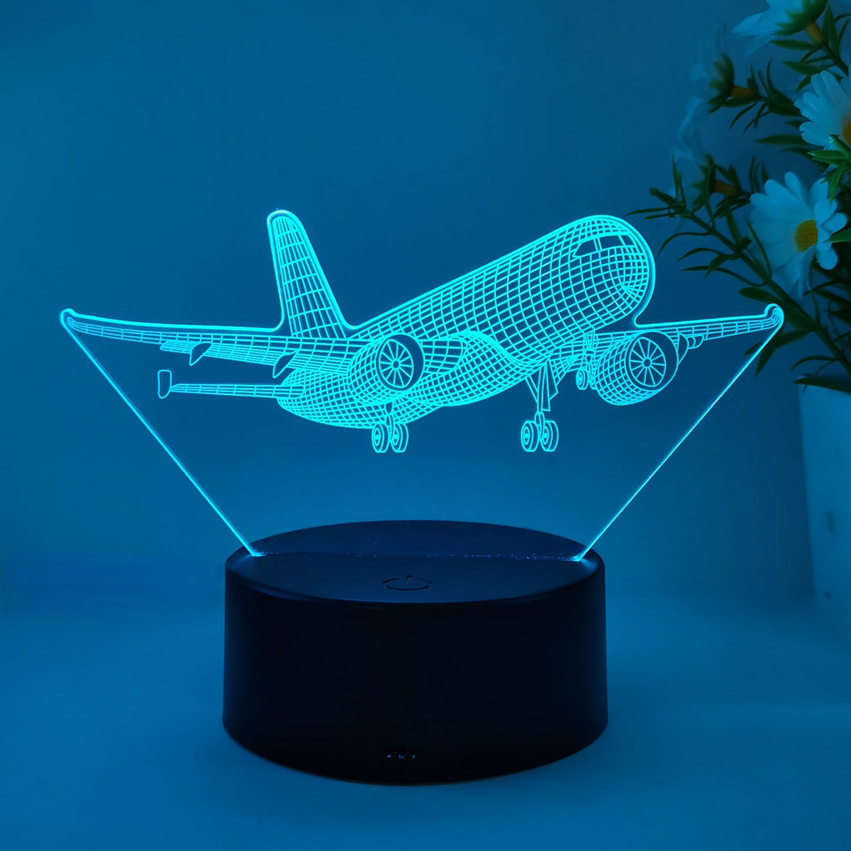 SkyGlow - 3D Samolot Akrylowa Lampka Nocna z USB, LED Lampka Stołowa