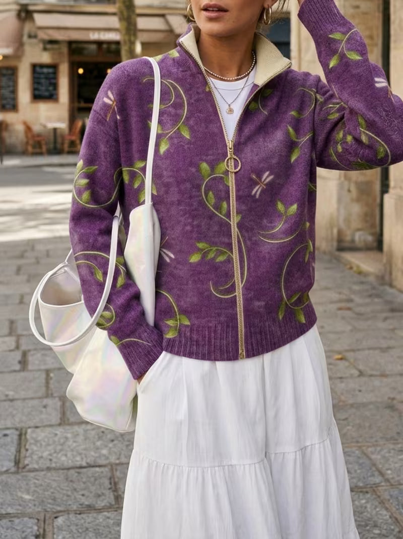 Merrow | Dragonfly Vine Zip Cardigan