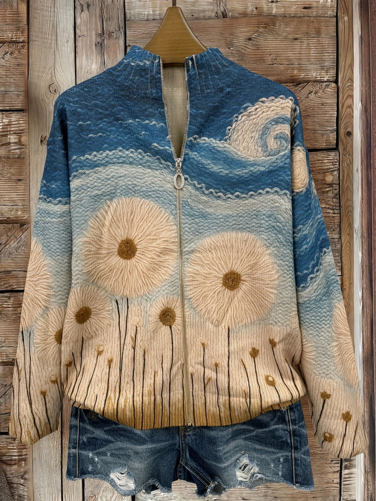 Yolanda | Maskrosäng Quilted Zip Cardigan