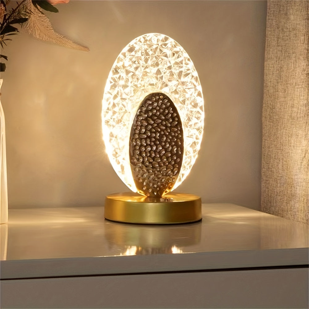 FeatherLamp - USB Dotykowa Lampa Stołowa z Designem Piór Pawia, Nieskończona Regulacja Jasności LED