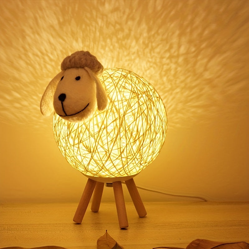 SheepGlow - Urokliwa lampa nocna w kształcie owcy USB, ściemniana i regulowana