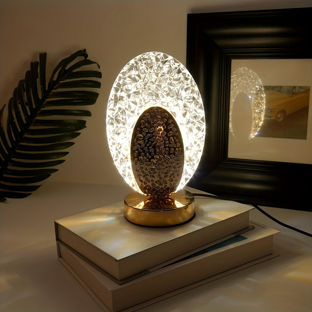 FeatherLamp - USB Dotykowa Lampa Stołowa z Designem Piór Pawia, Nieskończona Regulacja Jasności LED
