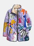 Rhea | Casual Quilted Jacka med Hundtryck