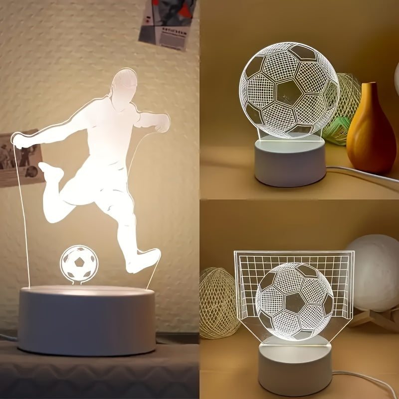 SoccerGlow - Piłkarska LED Nocna Lampa z Akrylową Podstawą