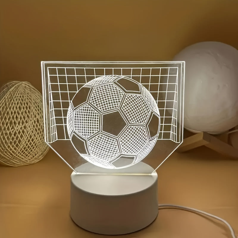 SoccerGlow - Piłkarska LED Nocna Lampa z Akrylową Podstawą