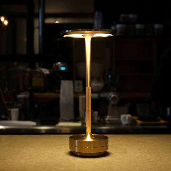 Ambientowa Metaliczna Lampa Stołowa Bezprzewodowa