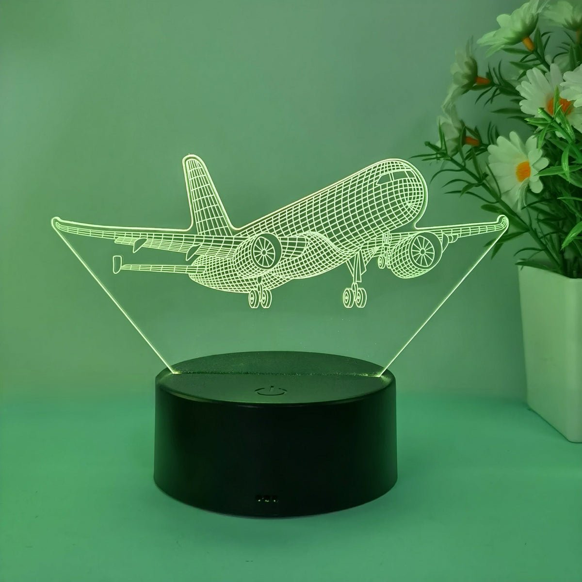 SkyGlow - 3D Samolot Akrylowa Lampka Nocna z USB, LED Lampka Stołowa