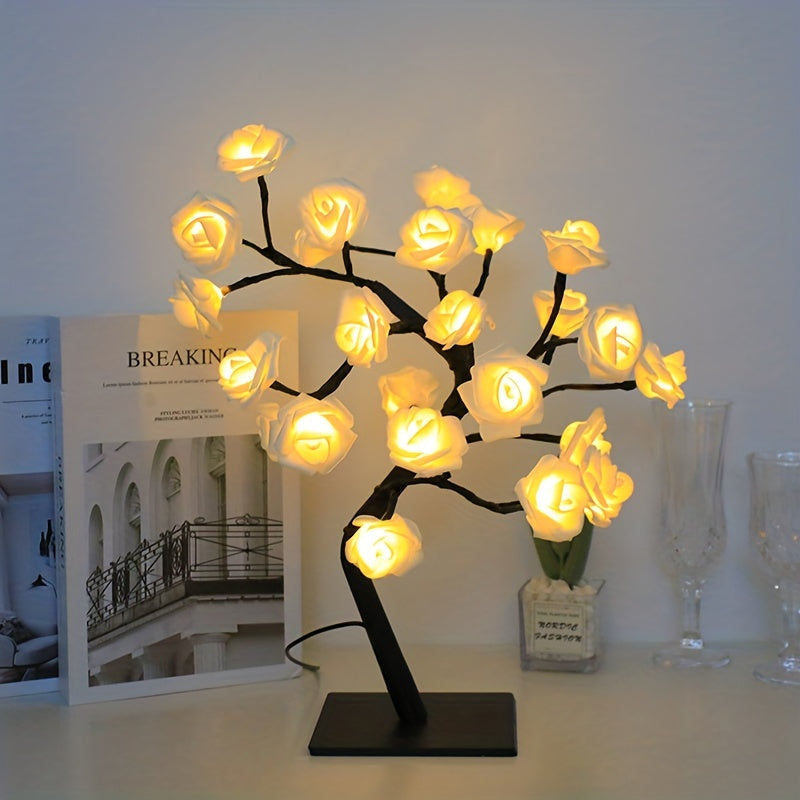 RozenLicht - Lampa Stołowa LED z USB, Oświetlenie Nastrojowe