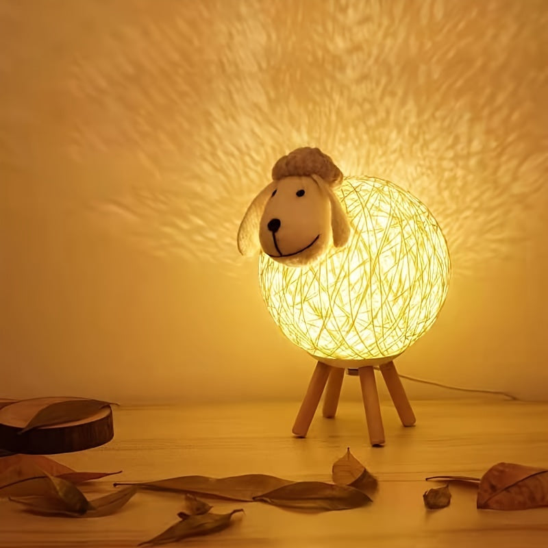 SheepGlow - Urokliwa lampa nocna w kształcie owcy USB, ściemniana i regulowana