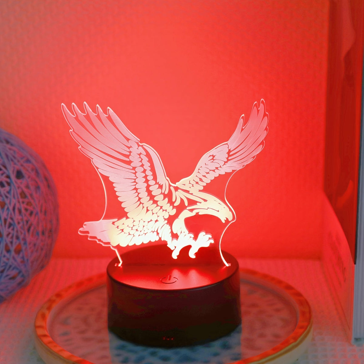 EagleLight - 3D LED Nocna Lampa z Dotykowym Sterowaniem, 7 Kolorów USB Lampka Stołowa