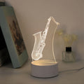 SaxGlow - 3D Lampa nocna LED w kształcie saksofonu, zasilana przez USB