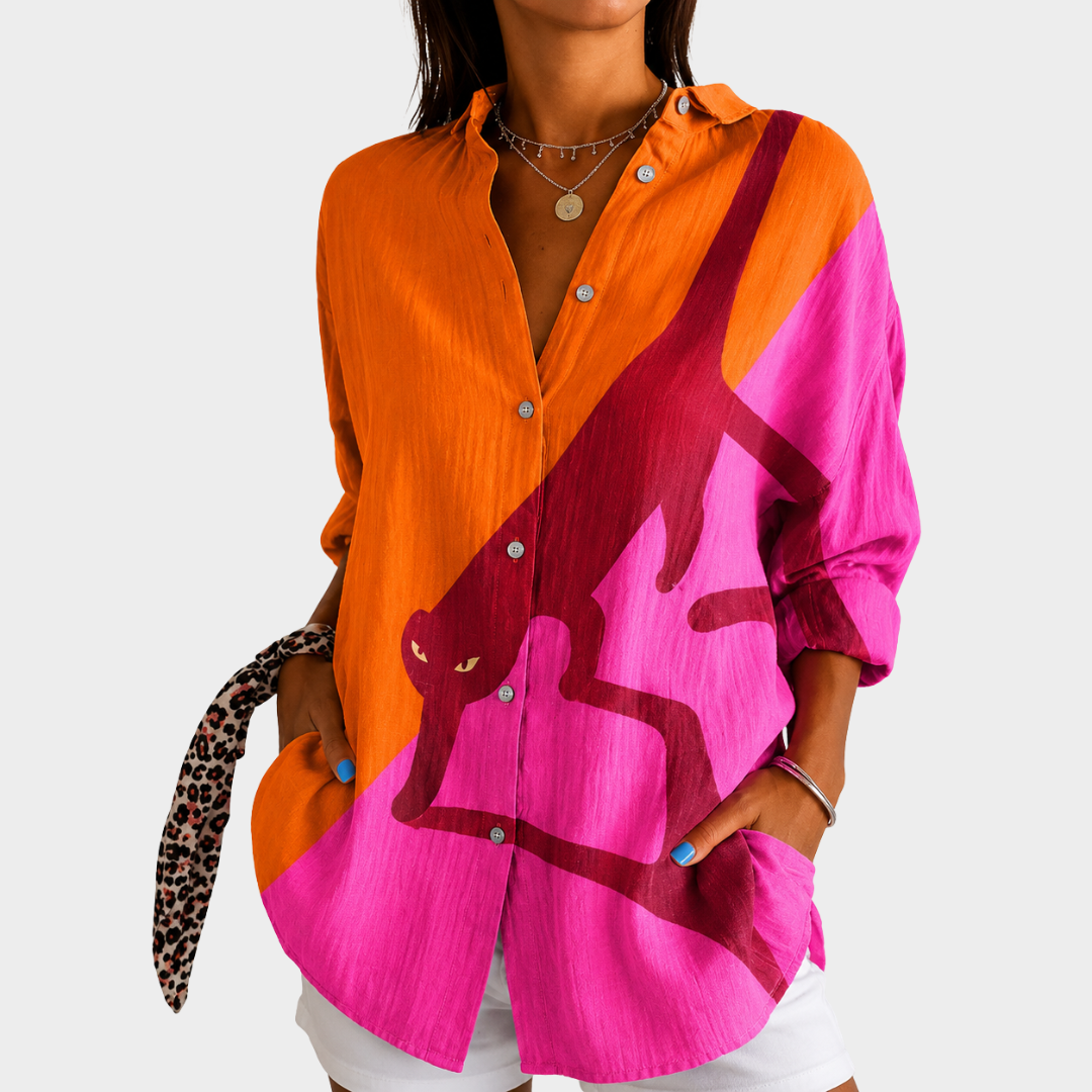 Solnedgång Safari Statement Blus