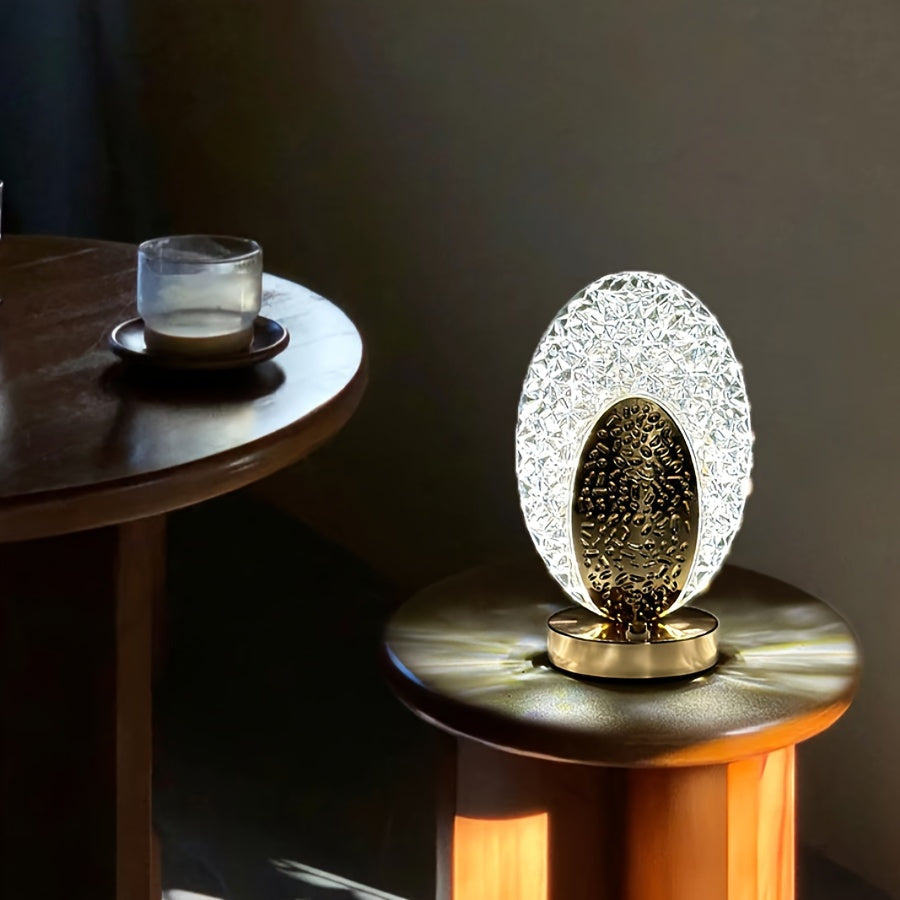 FeatherLamp - USB Dotykowa Lampa Stołowa z Designem Piór Pawia, Nieskończona Regulacja Jasności LED