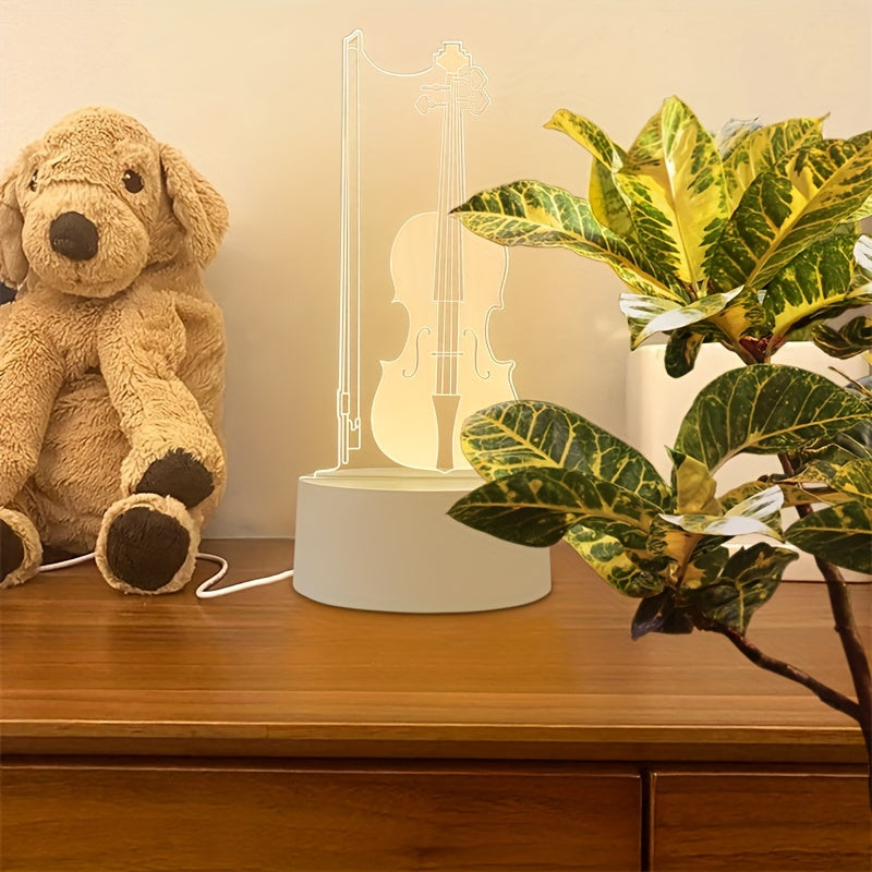 MuziekLamp - 3D Iluzja Cello LED Lampa Stołowa