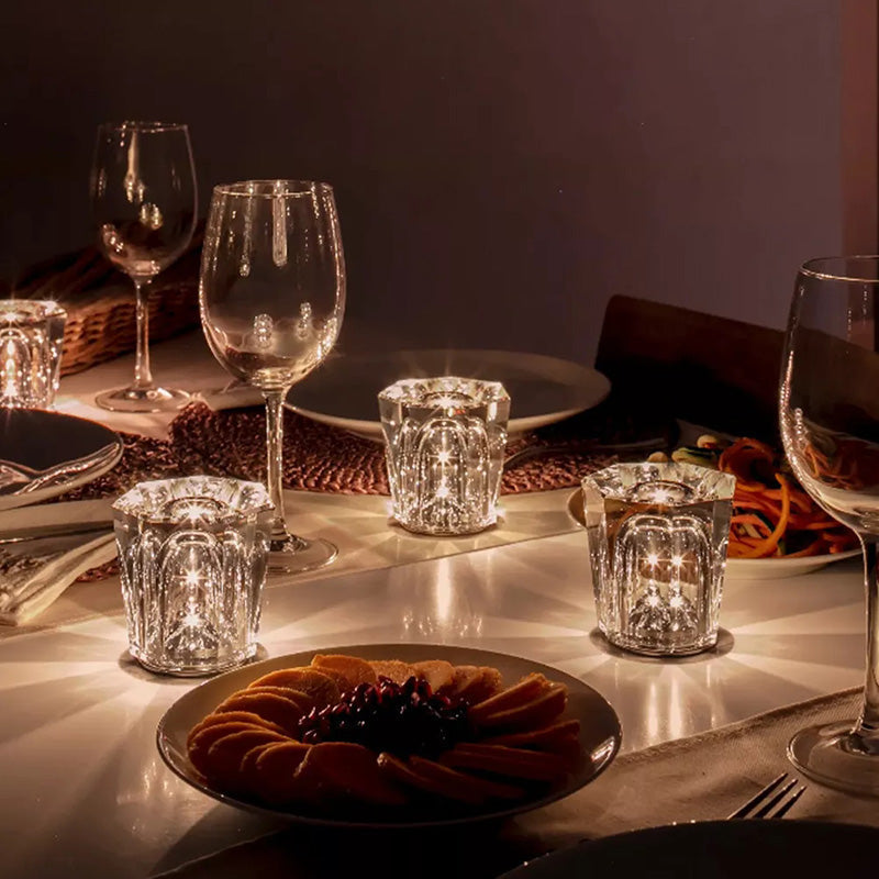 CrystalGlow - Bezprzewodowa Kryształowa Lampa Stołowa z Oświetleniem LED