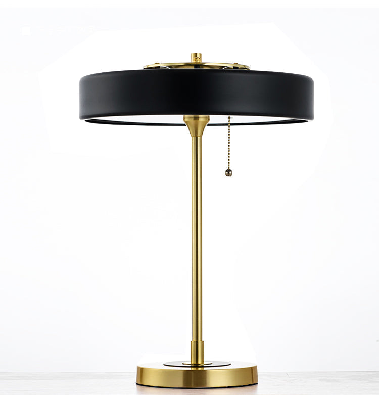 RetroGlow - Lampa Biurkowa w Stylu Vintage, Mosiężna Lampa Stołowa