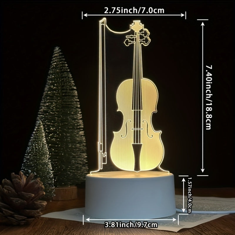 MuziekLamp - 3D Iluzja Cello LED Lampa Stołowa