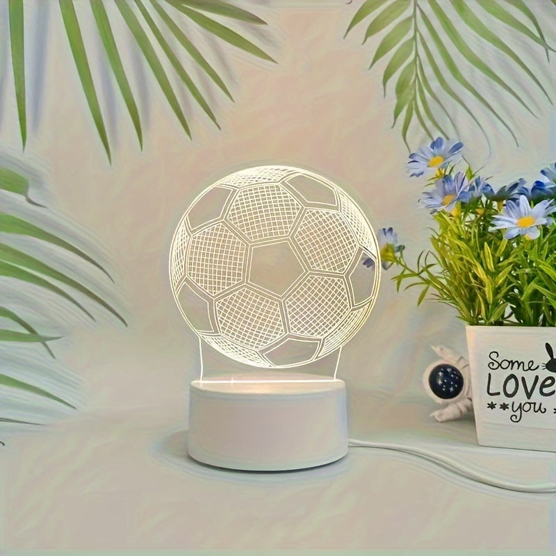 SoccerGlow - Piłkarska LED Nocna Lampa z Akrylową Podstawą