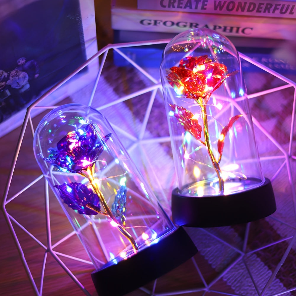 GoldenRose - Elegancka Lampa w Kształcie Róży na Prezenty i Dekorację
