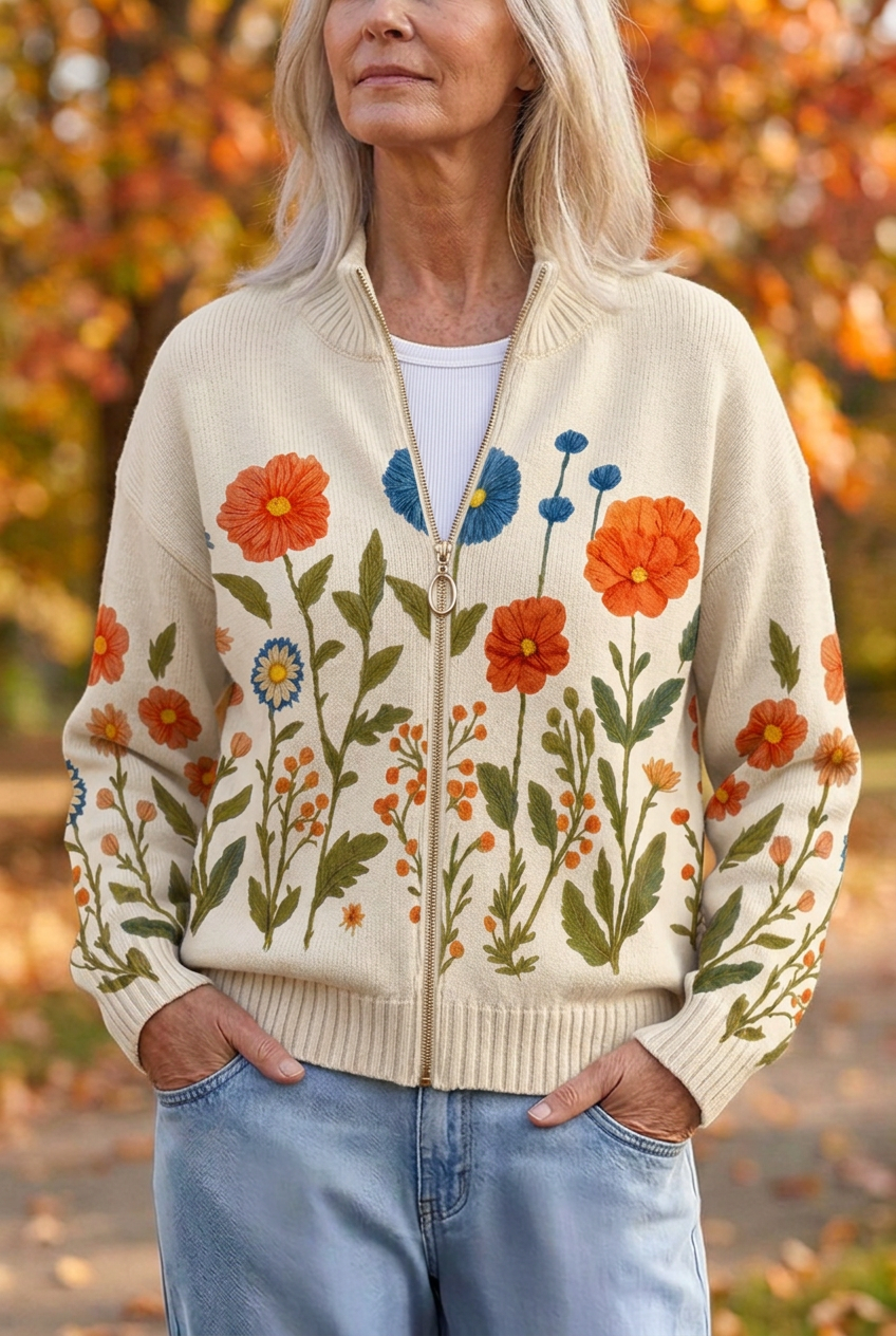 Wrenna | Vildblomsäng Zip Cardigan