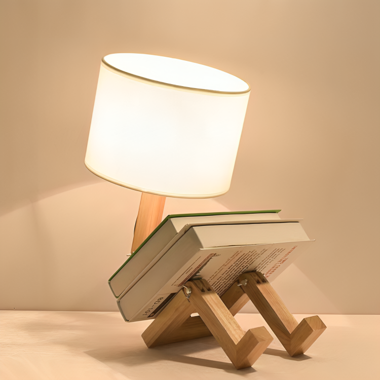 NordicLight - Skandynawska Lampa Stołowa z Półką na Książki