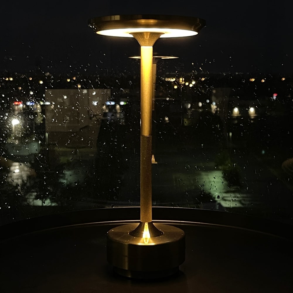 Ambientowa Metaliczna Lampa Stołowa Bezprzewodowa