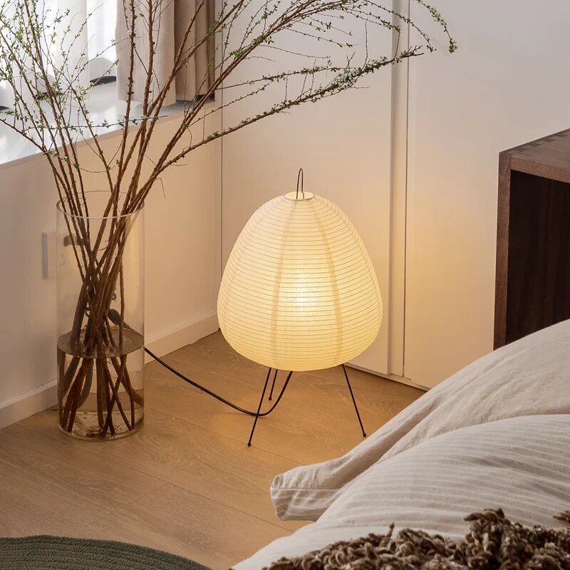 RadiantHue - Japońska Lampa Stołowa z Papieru Ryżowego