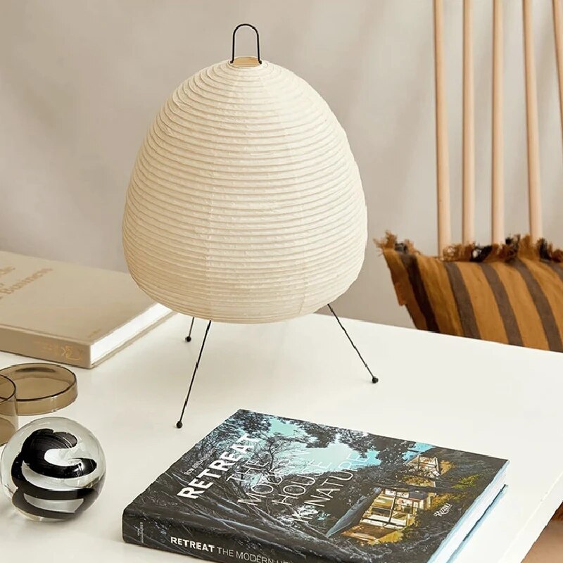 RadiantHue - Japońska Lampa Stołowa z Papieru Ryżowego