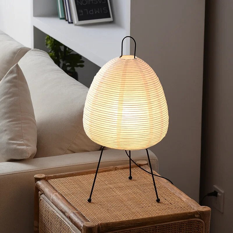 RadiantHue - Japońska Lampa Stołowa z Papieru Ryżowego